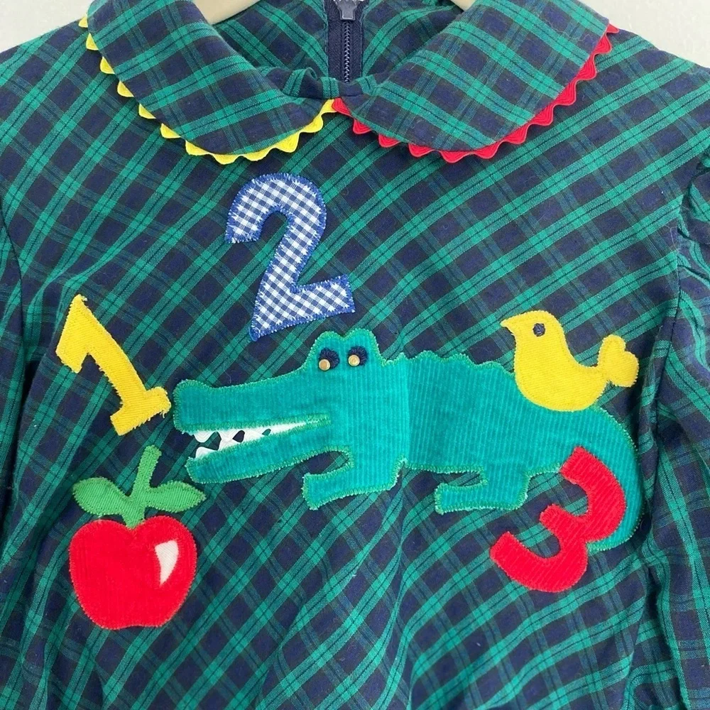 CHOCOLATE SOUP Vintage Unisex Appliqué Alligator Children’s Outfit Size 4T